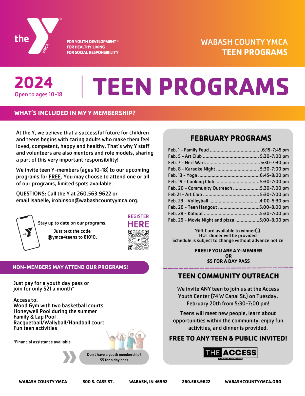 Teen & Family | Wabash County YMCA